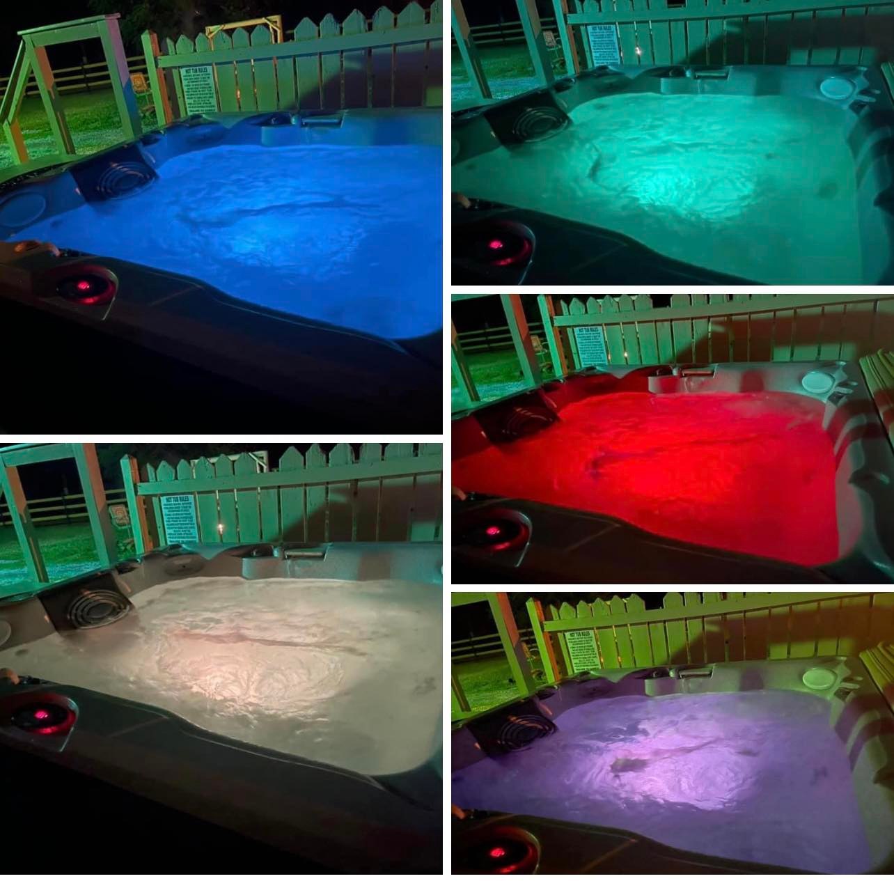 Load video: hot tub color changing lights cabin rentals seneca rocks wv vacation